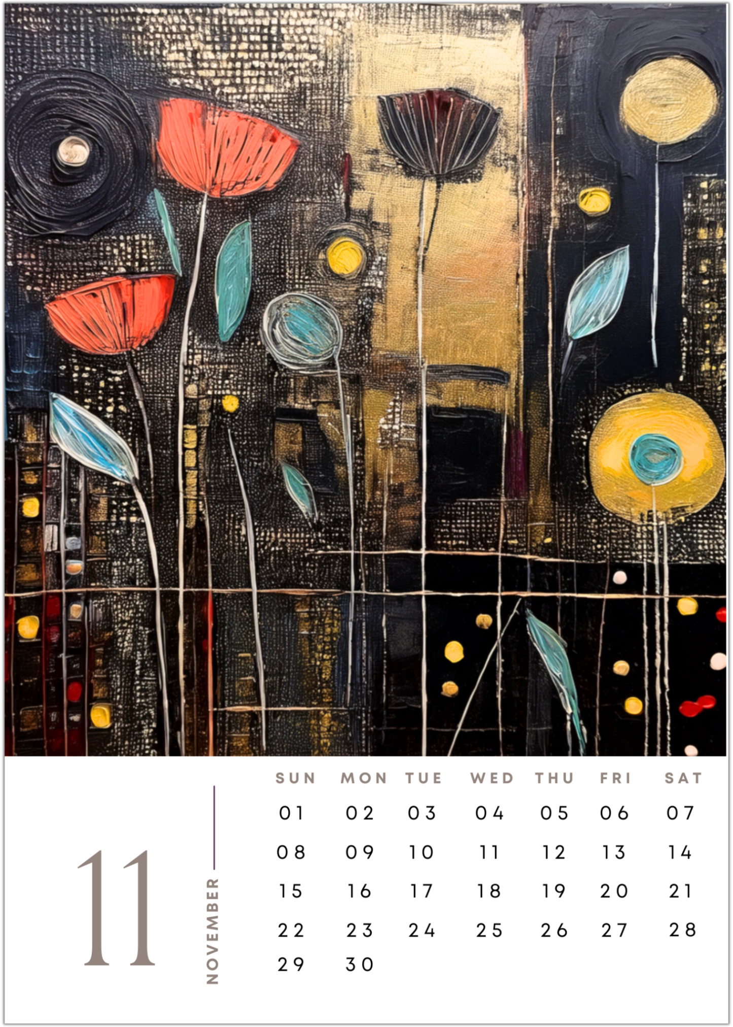 2026 Urban Flowers Art Calendar