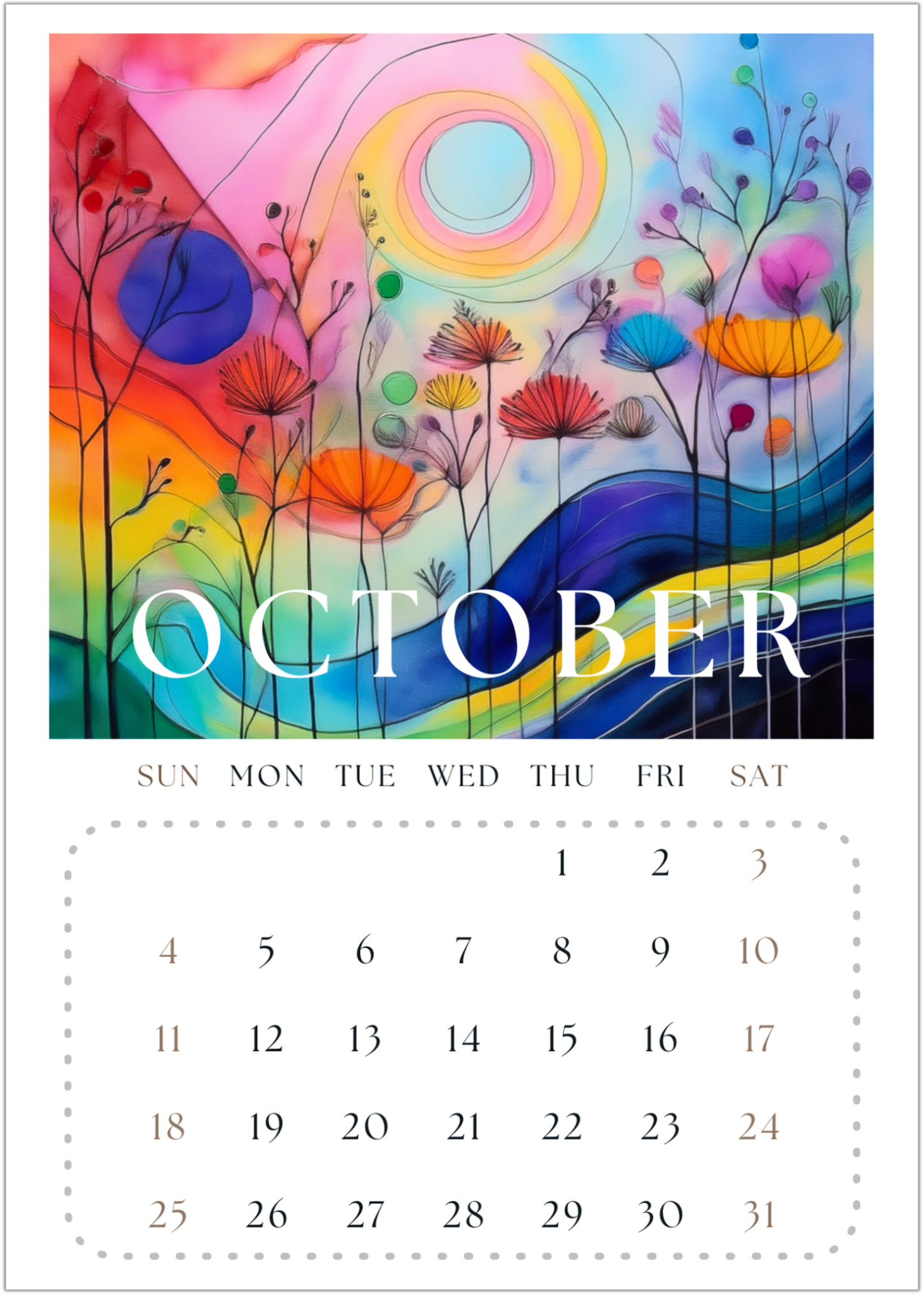 2026 Flower Art Calendar
