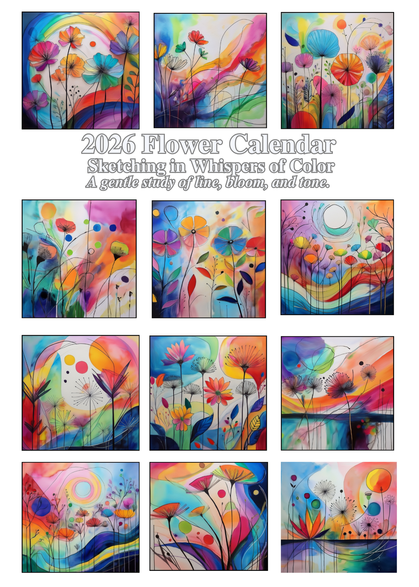 2026 Flower Art Calendar