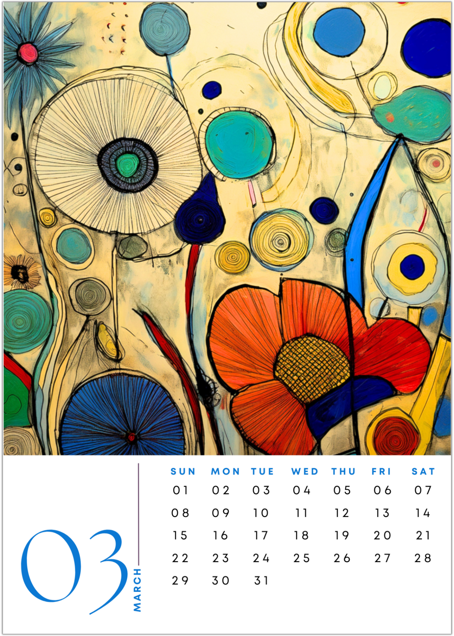 2026 Urban Flowers Art Calendar
